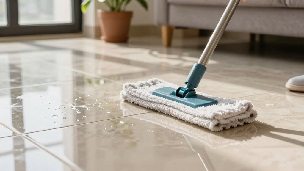 preventing streaks on glossy tiles