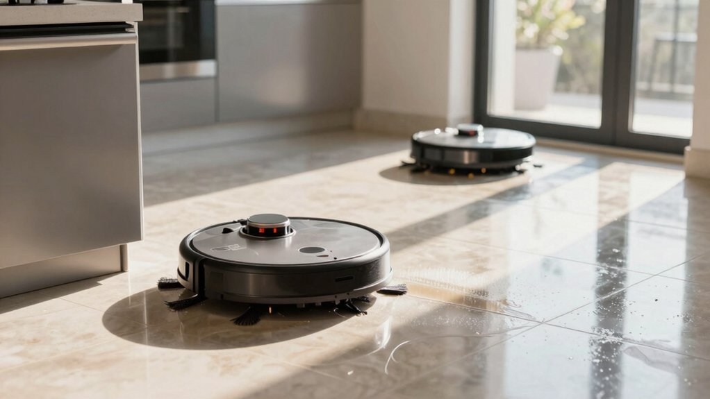 robot mop tile cleaning routines