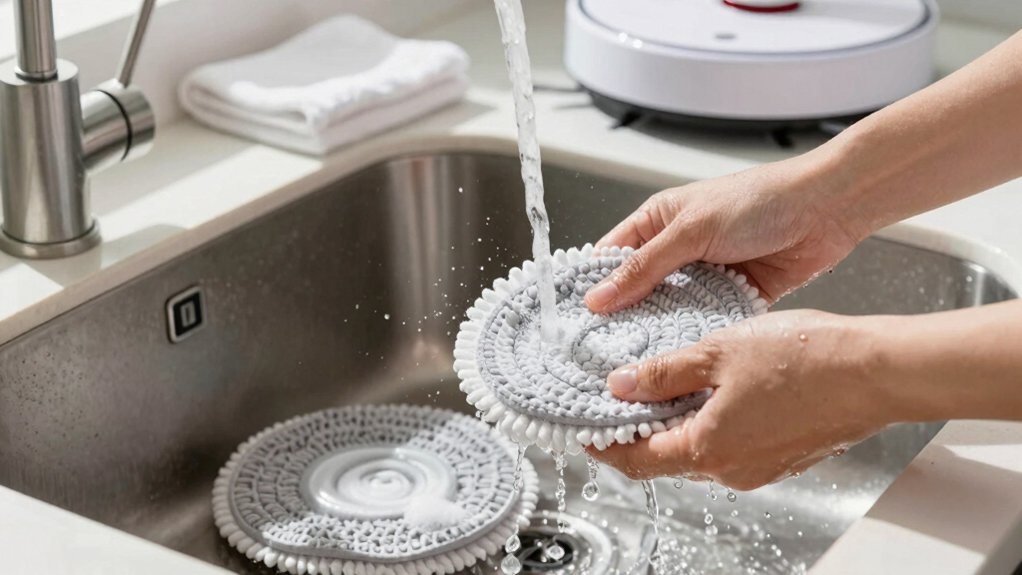 wash and dry robot mop pads